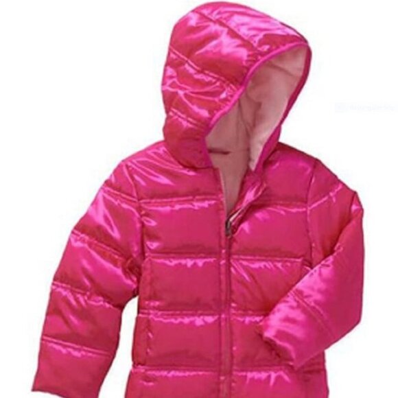 Healthtex Baby Girls 12M Bubble Puffer Jacket Barbie Pink - Picture 1 of 6